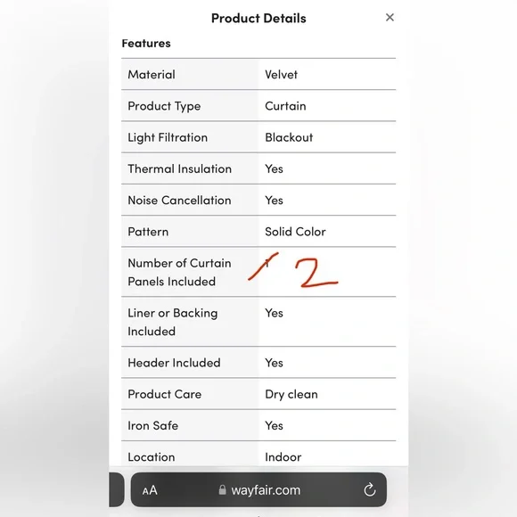 Olivia Signature Velvet Curtains | 2 Single Panel Blackout Curtains | 50"W; 84"L - Picture 9 of 10